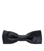 Dolce &amp; Gabbana Elegant Anthracite Gray Silk Bow Tie