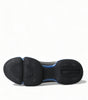 Prada Black Blue Rubber Knit Slip On Low Top Sneakers Shoes