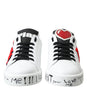 Baskets chics en cuir blanc Portofino de Dolce &amp; Gabbana