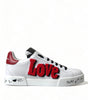 Baskets chics en cuir blanc Portofino de Dolce &amp; Gabbana