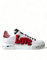 Baskets chics en cuir blanc Portofino de Dolce &amp; Gabbana