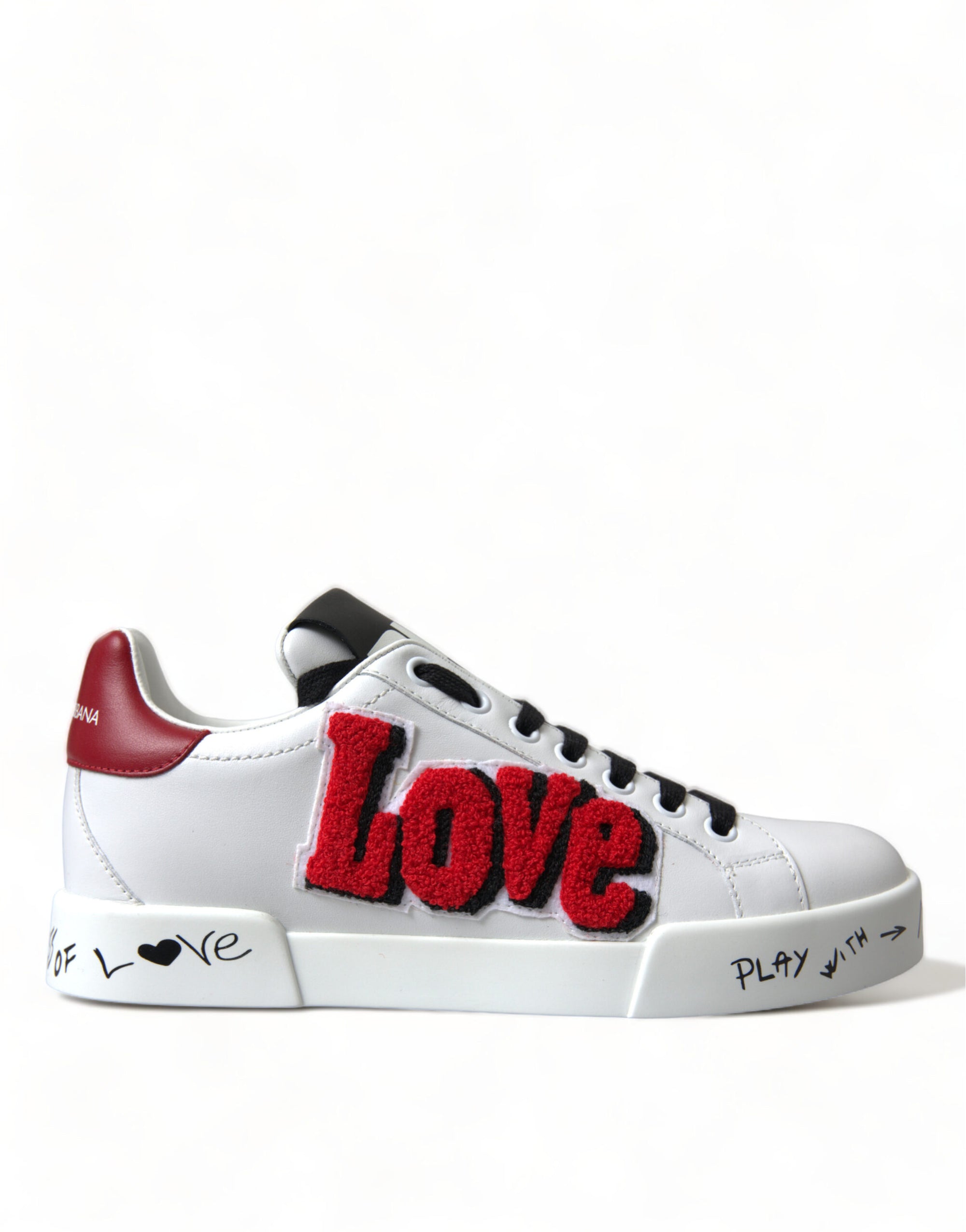 Baskets chics en cuir blanc Portofino de Dolce &amp; Gabbana
