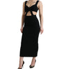 Dolce & Gabbana Black Cut Out Sleeveless Bodycon Midi Dress