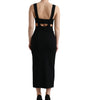 Dolce & Gabbana Black Cut Out Sleeveless Bodycon Midi Dress