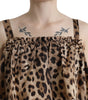 Dolce & Gabbana Brown Leopard Print Sleeveless A-line Dress