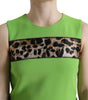 Dolce & Gabbana Apple Green Sleeveless Panelled Shift Dress