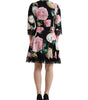 Dolce & Gabbana Black Floral Embellished Lace A-line Dress