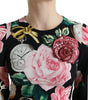 Dolce & Gabbana Black Floral Embellished Lace A-line Dress