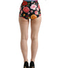Mini-pantalon taille haute en soie multicolore Dolce & Gabbana