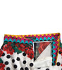 Mini-pantalon taille haute en soie multicolore Dolce & Gabbana