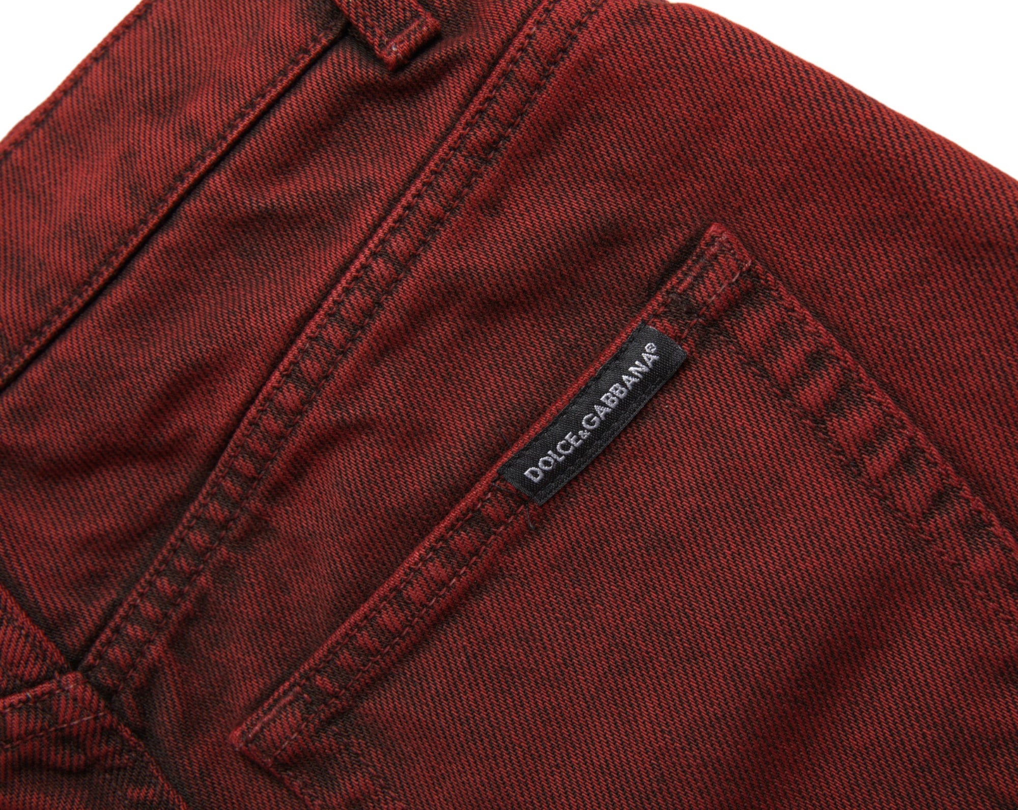 Short en jean rouge taille haute Dolce & Gabbana