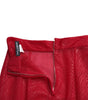 Dolce & Gabbana Red Sheer High Waist Pencil Cut Midi Skirt