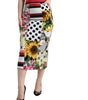Dolce & Gabbana Multicolor Patchwork High Waist Pencil Cut Skirt
