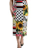 Dolce & Gabbana Multicolor Patchwork High Waist Pencil Cut Skirt