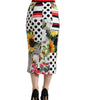 Dolce & Gabbana Multicolor Patchwork High Waist Pencil Cut Skirt