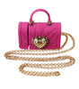 Dolce & Gabbana Pink Silicone Devotion Heart Bag Gold Chain Airpods Case