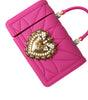 Dolce & Gabbana Pink Silicone Devotion Heart Bag Gold Chain Airpods Case
