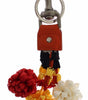 Dolce & Gabbana Chic Multicolor Raffia & Leather Keychain