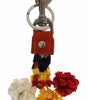 Dolce & Gabbana Chic Multicolor Raffia & Leather Keychain