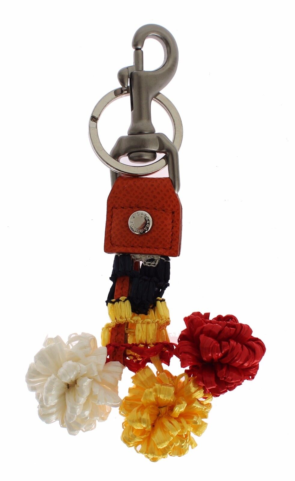 Porte-clés Dolce &amp; Gabbana Chic en raphia et cuir multicolore