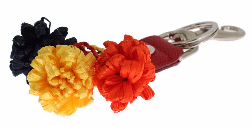 Porte-clés Dolce &amp; Gabbana en cuir raphia multicolore de Sicile