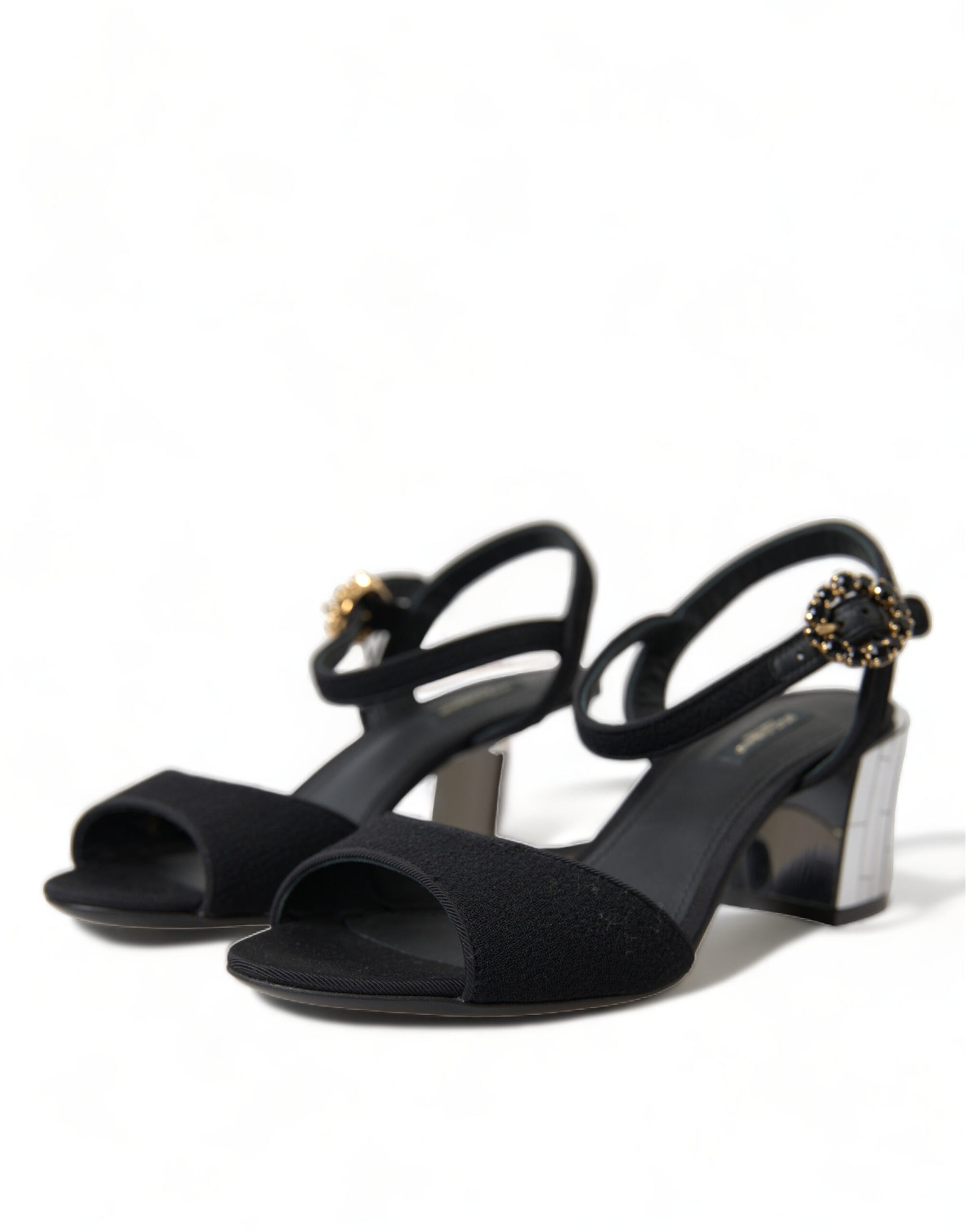 Sandales élégantes à bride cheville Dolce &amp; Gabbana avec talons miroir
