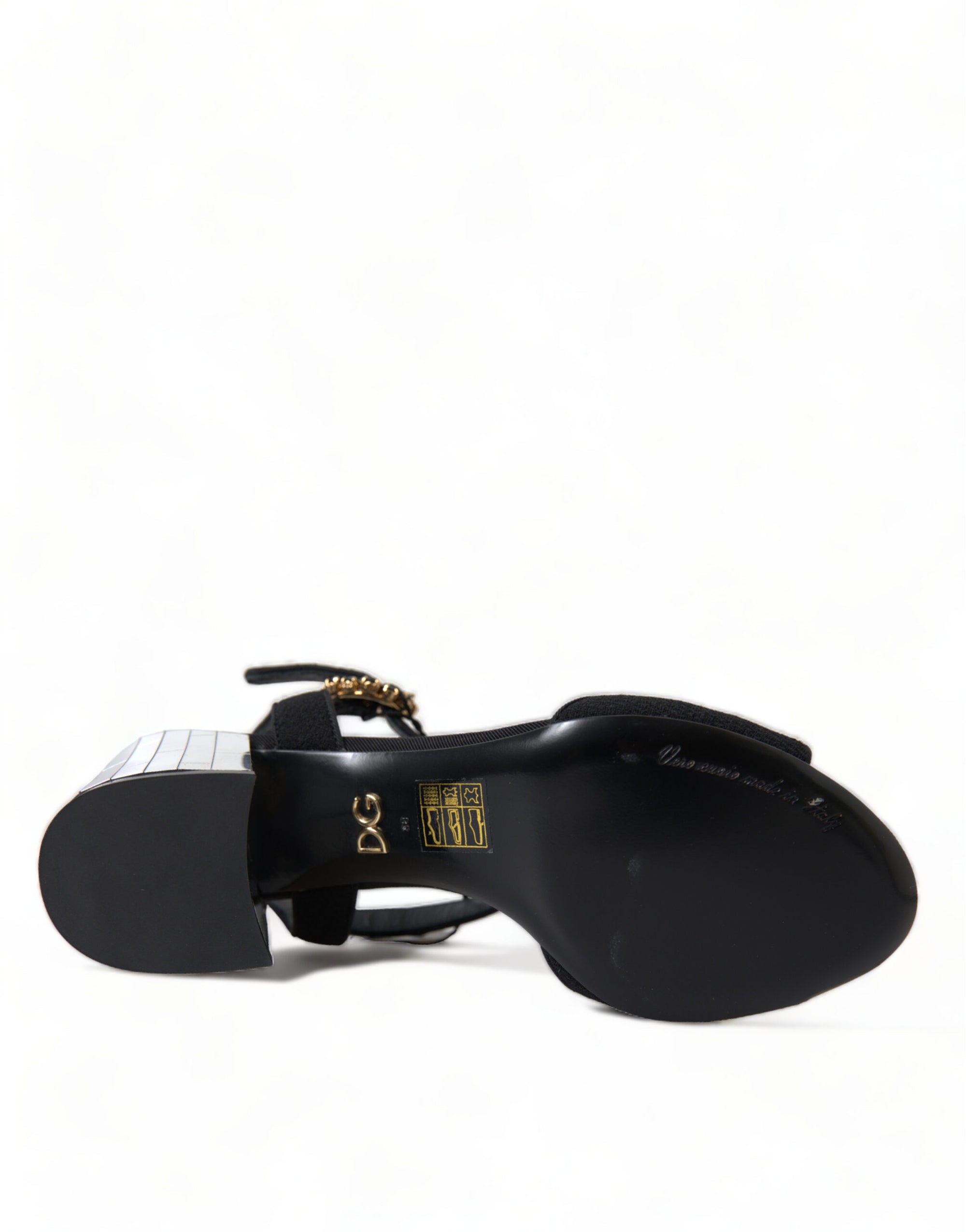 Sandales élégantes à bride cheville Dolce &amp; Gabbana avec talons miroir