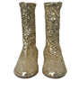 Dolce & Gabbana Elegant Mid Calf Gold Boots Exclusive Design