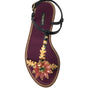 Dolce & Gabbana Black Crystal Gold Sandals Leather Shoes
