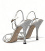 Dolce & Gabbana Silver Crystal Ankle Strap Sandals Shoes