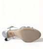Dolce & Gabbana Silver Crystal Ankle Strap Sandals Shoes