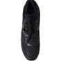 Dolce & Gabbana Black Floral Lace Leather Sneakers Shoes