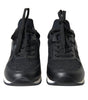 Dolce & Gabbana Black Floral Lace Leather Sneakers Shoes