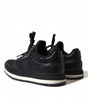 Dolce & Gabbana Black Floral Lace Leather Sneakers Shoes