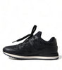 Dolce & Gabbana Black Floral Lace Leather Sneakers Shoes