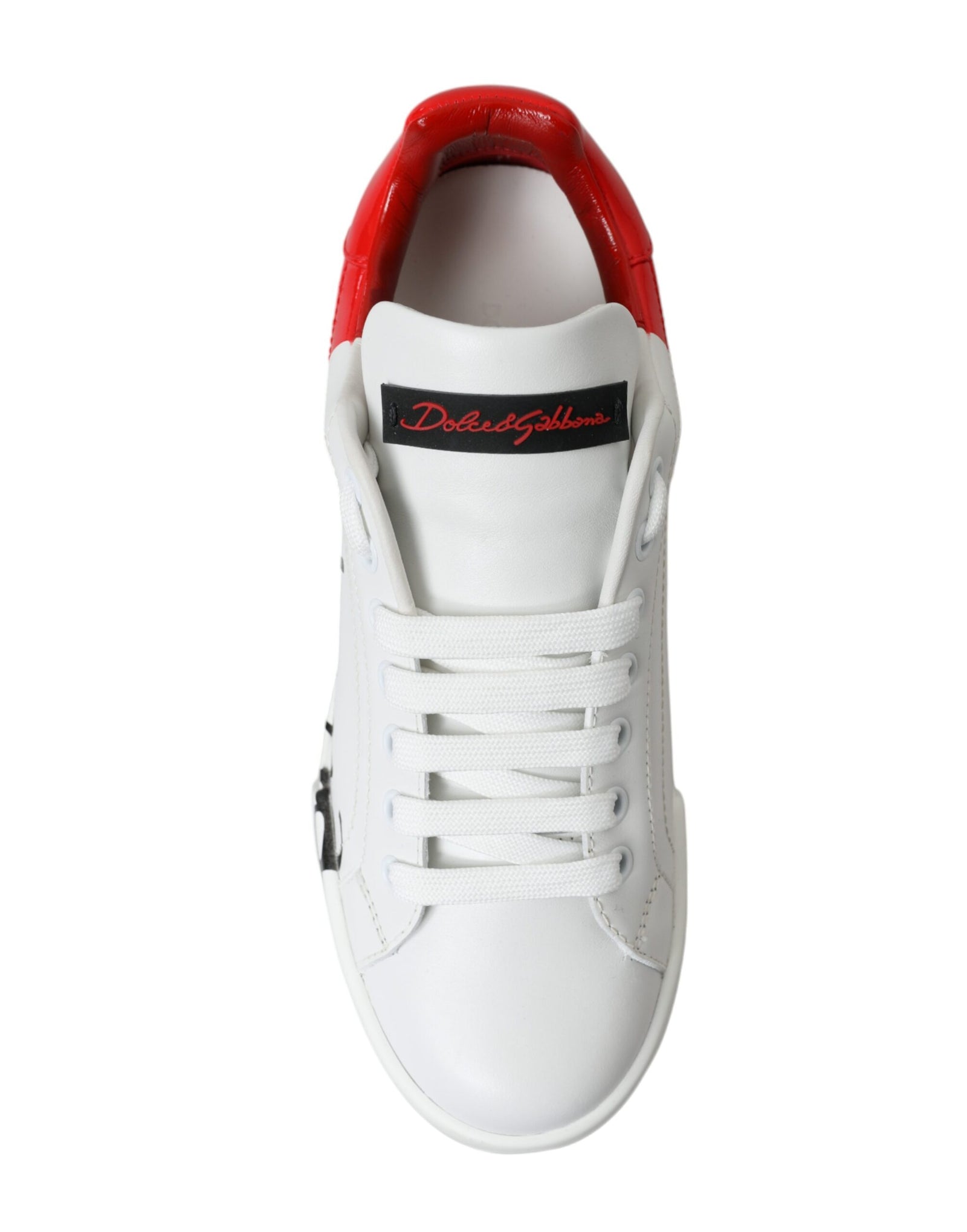 Baskets élégantes Portofino en cuir blanc Dolce &amp; Gabbana