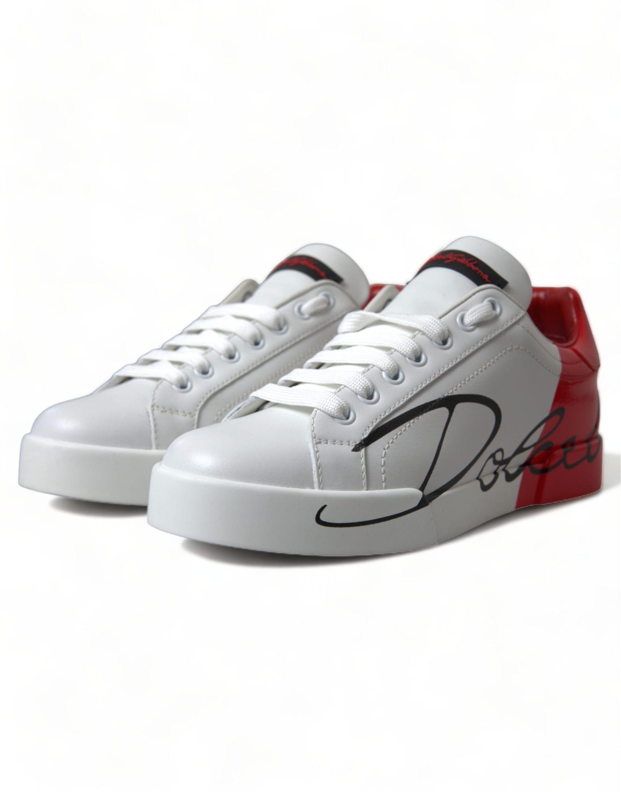 Baskets élégantes Portofino en cuir blanc Dolce &amp; Gabbana