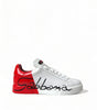 Baskets élégantes Portofino en cuir blanc Dolce &amp; Gabbana