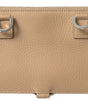 Portefeuille élégant en cuir beige Dolce & Gabbana avec bandoulière amovible