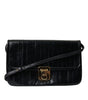 Dolce & Gabbana Black Eelskin Leather Shoulder Document Organizer Bag