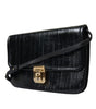 Dolce & Gabbana Black Eelskin Leather Shoulder Document Organizer Bag