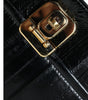 Dolce & Gabbana Black Eelskin Leather Shoulder Document Organizer Bag