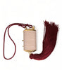 Dolce & Gabbana Pink Exotic Leather Mini Mirror Tassel Makeup Bag