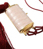 Dolce & Gabbana Pink Exotic Leather Mini Mirror Tassel Makeup Bag