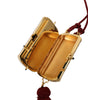 Dolce & Gabbana Pink Exotic Leather Mini Mirror Tassel Makeup Bag