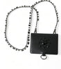 Dolce &amp; Gabbana Elegant Black Leather Crystal Card Holder Wallet