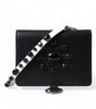 Dolce &amp; Gabbana Elegant Black Leather Crystal Card Holder Wallet