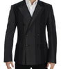 Dolce &amp; Gabbana Elegant Gray Striped Wool Slim Blazer
