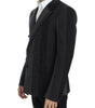Dolce &amp; Gabbana Elegant Gray Striped Wool Slim Blazer