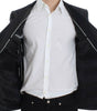 Dolce &amp; Gabbana Elegant Gray Striped Wool Slim Blazer